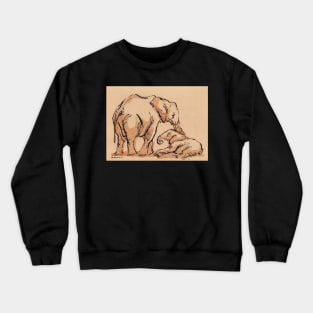 Big Love: Elephant Watercolor Painting #5 Crewneck Sweatshirt